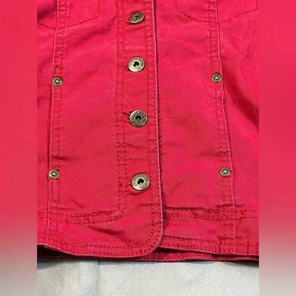 Guess Red jean Jacket Size M 10-12 - Picture 7 of 8